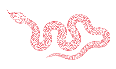 Basit bir çizgi film yılan deseni.