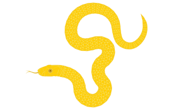 Soyut altın çizgi film yılan deseni