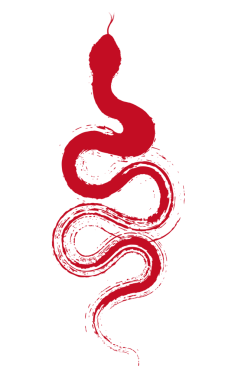 Bir fırça stili soyut yılan