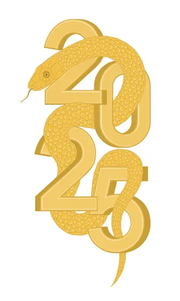 Altın yılan 2025 sayısıyla sarmalanmış.