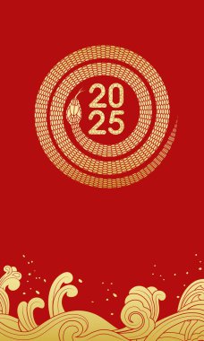 Çin 2025 Yılan Festivali kırmızı poster arka planı
