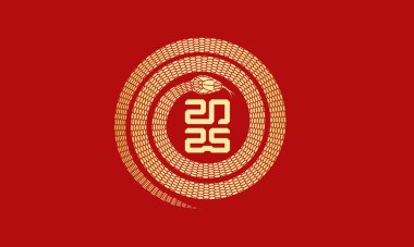 Çin 2025 Yılan Festivali kırmızı poster arka planı
