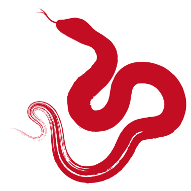 Fırça stilinde kırmızı yılan deseni