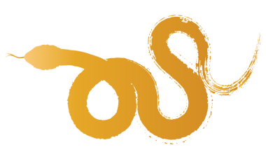 Fırça stilinde altın yılan deseni