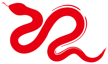 Fırça stilinde kırmızı yılan deseni