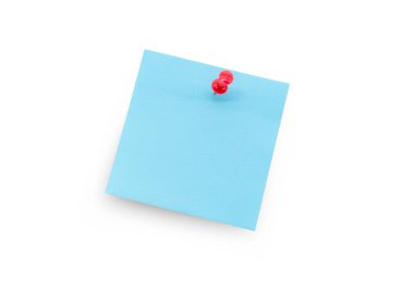 Çivilenmiş mavi yapışkan not etiketi