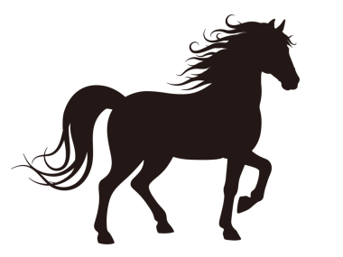 Siluet şeklinde bir at.