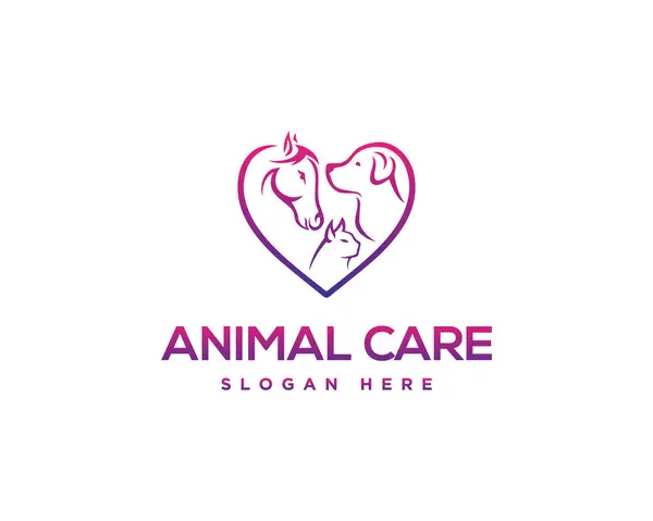 Horse Dog Cat vektör şablonu logo tasarımı kavramı.