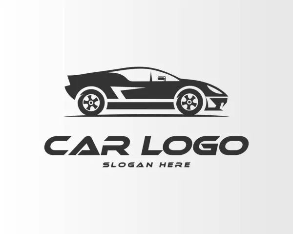 Modern basit araba silueti logo tasarım konsept vektör şablonu.