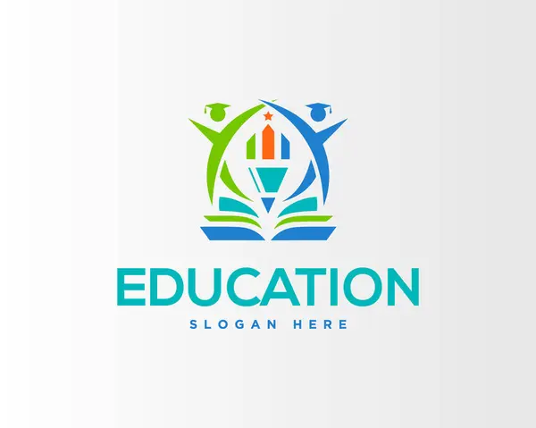 Kitap ve halk eğitim logo tasarım vektörü şablonu.