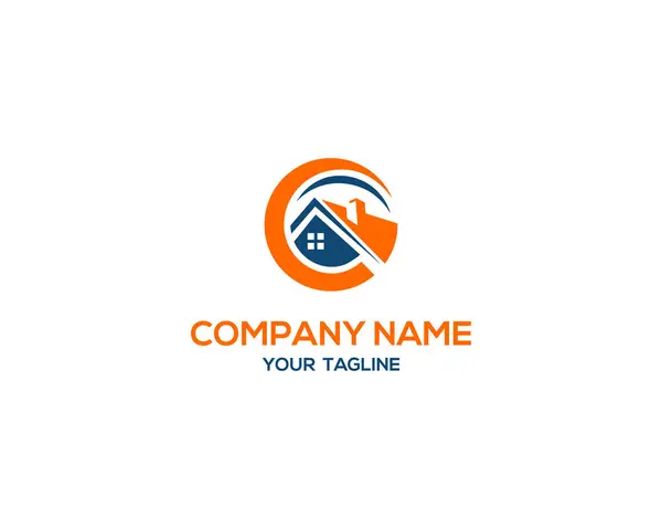 C harfi ve Emlak Evi Logosu Tasarımı Konsepti.