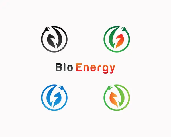 Elektrik logo tasarım şablonu olan yaprak.