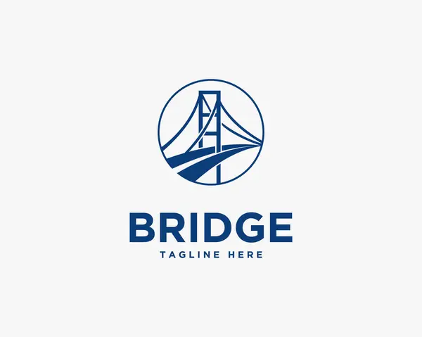 Köprü çizgileri logo tasarımı basit vektör şablonu.