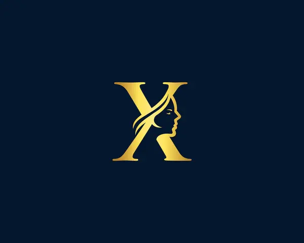 Soyut Harf X Güzellik Logosu Vektör Tasarım Şablonu.