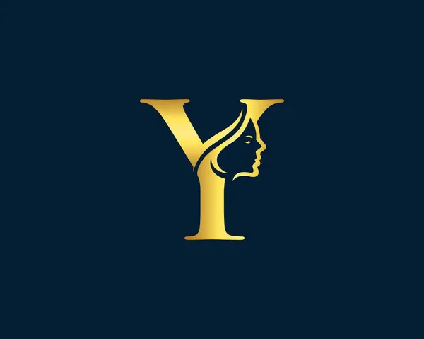 Soyut Harf Y Güzellik Logosu Vektör Tasarım Şablonu.