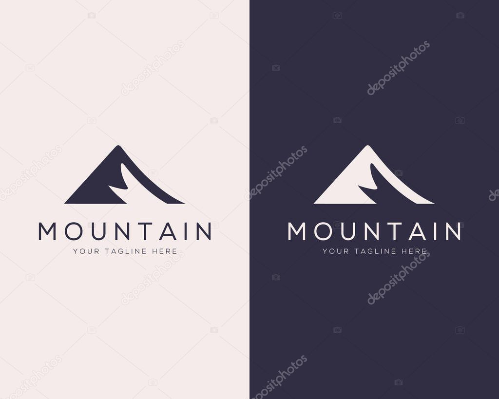 Letter M and Mountain symbol logo template vector icon design.