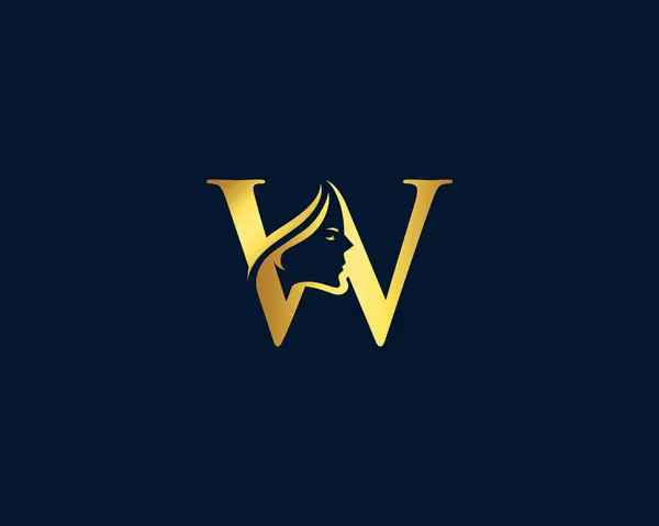 İlk harf W yüz logosu konsept tasarım premium vektör şablonu.