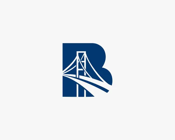B Harfi Köprüsü Soyut Logo Simgesi Tasarım Vektörü Grafik Şablonu.