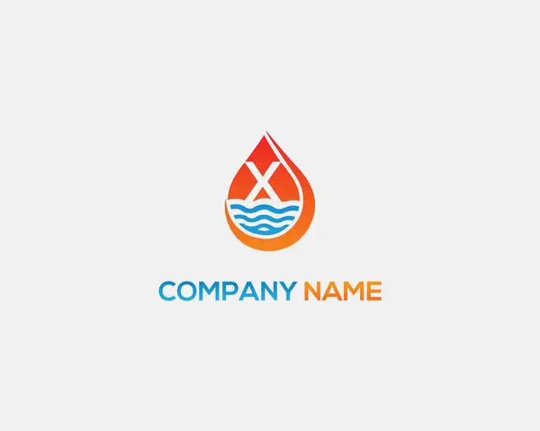 X harfi sıvı logo tasarım konsept vektörü şablonu