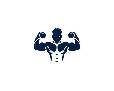 Fitness Spor Salonu karakter vektör logo tasarım şablonu.