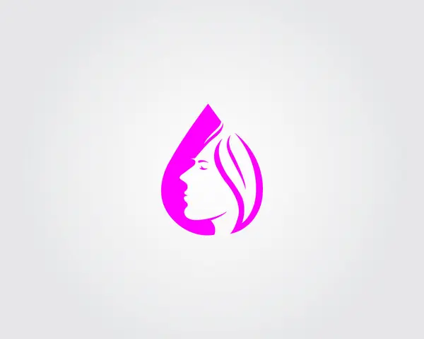 Kadın yüz simgesi logo tasarım illüstrasyon vektörünü bırak.