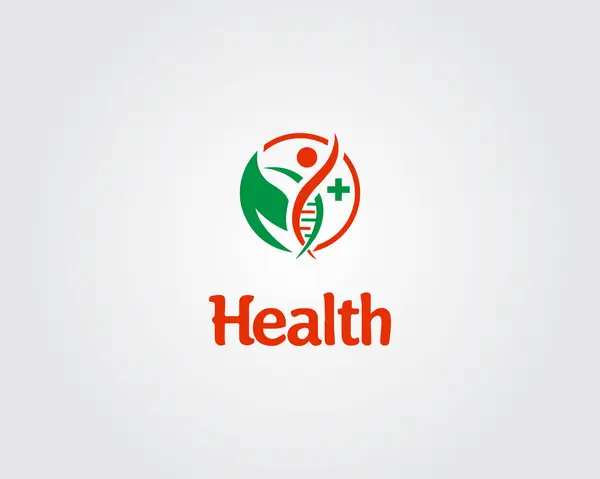 İnsan sağlığı logosu, fizyoterapi logosu tasarım kavramı modern vektör şablonu.
