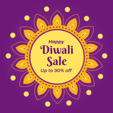 Mutlu bayramlar. Diwali sırasında Clay Diya lambaları yandı, Hindu ışık festivali kutlaması. Mor arka planda renkli geleneksel yağ lambası Diya. Vektör İllüstrasyonu. % 90 'a kadar indirimde..