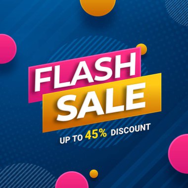 Sosyal medya ve internet reklamları için Flash Pazarlama afişi. % 45 'e kadar indirimli. Gerçekçi 3d Flash Satış Arkaplanı. % 45 'e varan indirimli Flash Satış Posteri veya afişi.