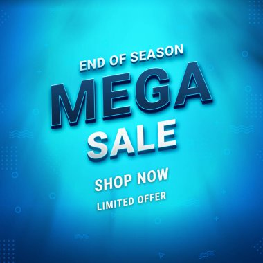 Modern Mega Sale banner composition with flat discount. End Off Season. Limited Offer. 5% Discount. Shop Now. clipart