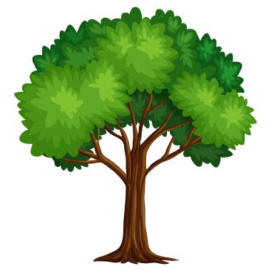 Ağaç Vektörü. Beyaz arka plandaki ağaç. Orman tabelası. Vektör elementleri. Görüntü.
