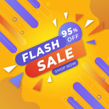 Flaş Satış Soyut Gerçekçi 3D afiş% 95 indirimli. Vektör çizimi. Alışveriş yap. % 95 indirim al..