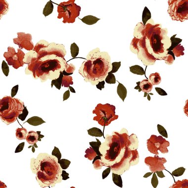 watercolor seamless pattern with colorful flowers. seamless pattern. flower seamless pattern. vintage art. floral botanical collection. clipart