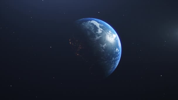 Planeta Cinemático Terra Simples Rodar Quadro Médio Prores 422 — Vídeo de Stock