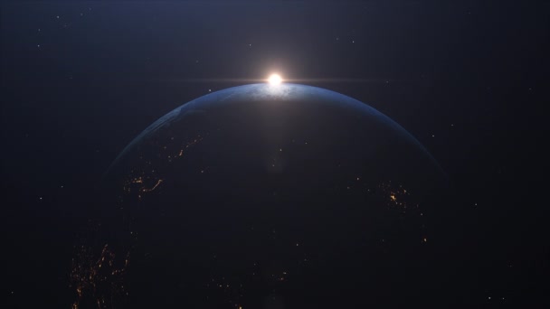 Кінематографічна Планета Земля Просте Обертання Схід Сонця Prores 422 — стокове відео