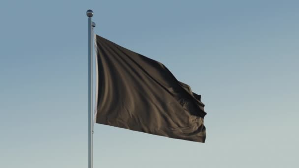 Bandera Negra Movimiento Cinemático Loopable Con Cielo Azul Prores 422 — Vídeos de Stock