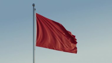 solo Red Flag: Cinematic Loopable Motion with Blue Sky in 4K ProRes 422 HQ Realistic
