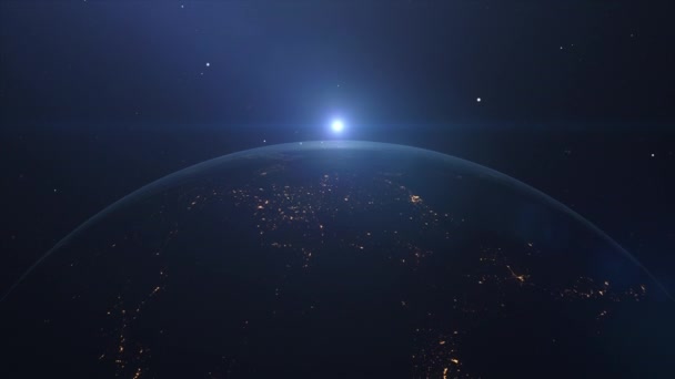 Planeta Cinemático Terra Nascer Sol Sobre Ásia Prores 422 — Vídeo de Stock