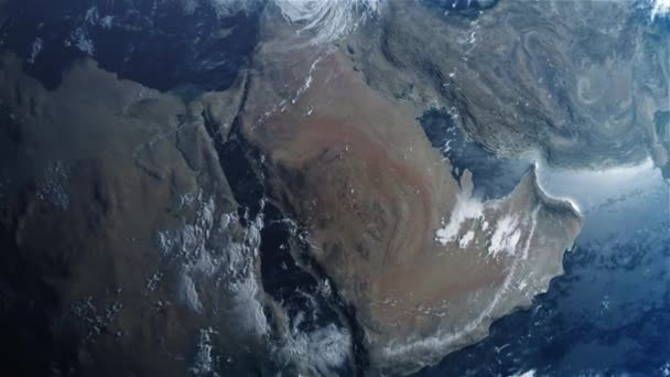 Cinematic Planet Earth Zoom Out Saudiarabien Ksa Prores 422 — Stockvideo
