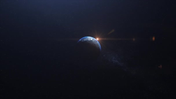 Cinematic Planet Earth Vänster Moon Flyga Med Prores 422 — Stockvideo