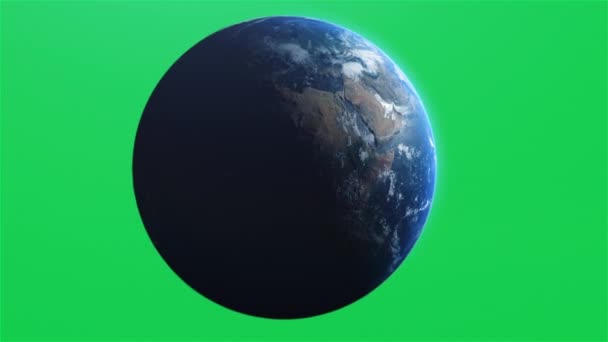 Planète Cinématique Terre Isolé Chroma Green Screen Arabie Saoudite Ksa — Video