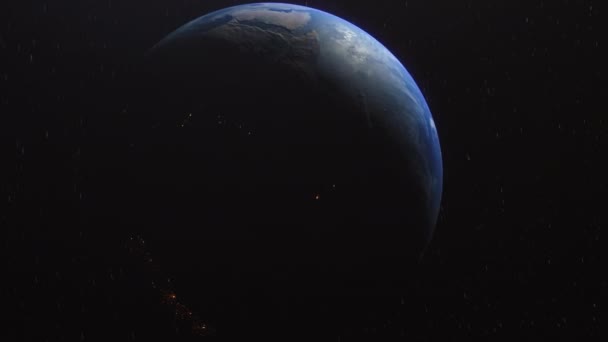 Cinematic Earth Slow Orbit Zoom Sun Flare Close Saudi Arabia — Stock Video