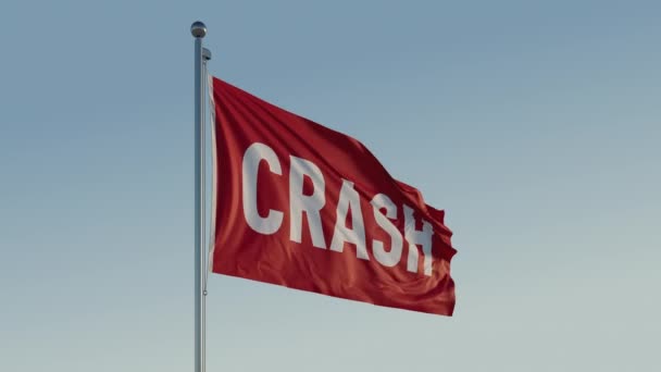 Crash Red Flag Market Finance Recessão Global Cinematic Loop Realista — Vídeo de Stock