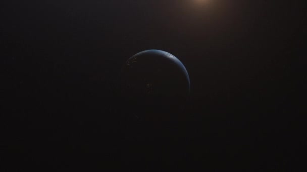 Indie New Delhi Cinematic Planet Earth Slow Orbit Zoom Sun — Stock video