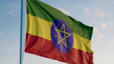 Etiyopya Addis Ababa Bayrak Sinema Gerçekçi Dalgalanan Doom Dolly Dışarı