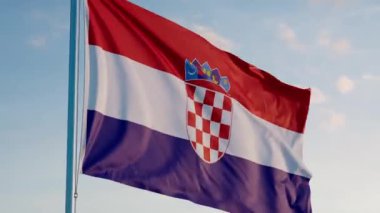 Hırvatistan Zagreb Sinemasal Gerçekçi Dalgalanan Zoom Dalgası Mavi Gök 'ü Bayrağı Altında