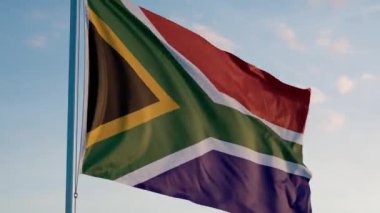 Güney Afrika Pretoria Sinematik Gerçekçi Dalgalanan Dalgalanan Doom Mavi Gökyüzü
