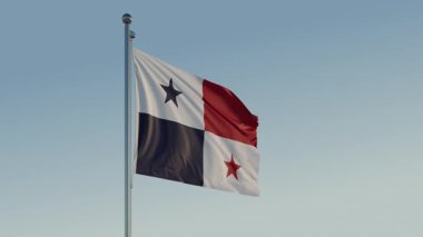Panama Panama Şehri Bayrak Döngüsü Sinematik Gerçekçi Dalgalanan Mavi Gökyüzü