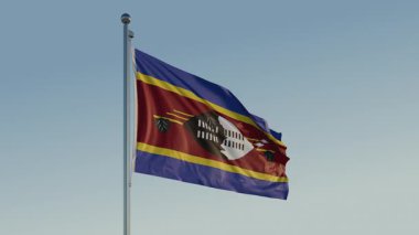 Eswatini Mbabane Bayraksız döngü Sinematik Gerçekçi Dalgalanan Mavi Gökyüzü