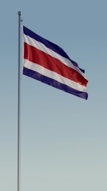 Kosta Rika San Jos Bayraksız döngü Sinematik Gerçekçi Dalgalanan Mavi Gökyüzü