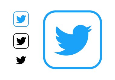 Gerçekçi Twitter simgesi vektör illüstrasyonu, Twitter Logosu indirmesi